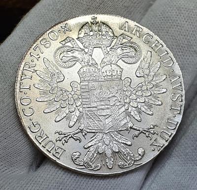 Krásná stříbrná mince  - tolar Marie Terezie 1780  s.f.