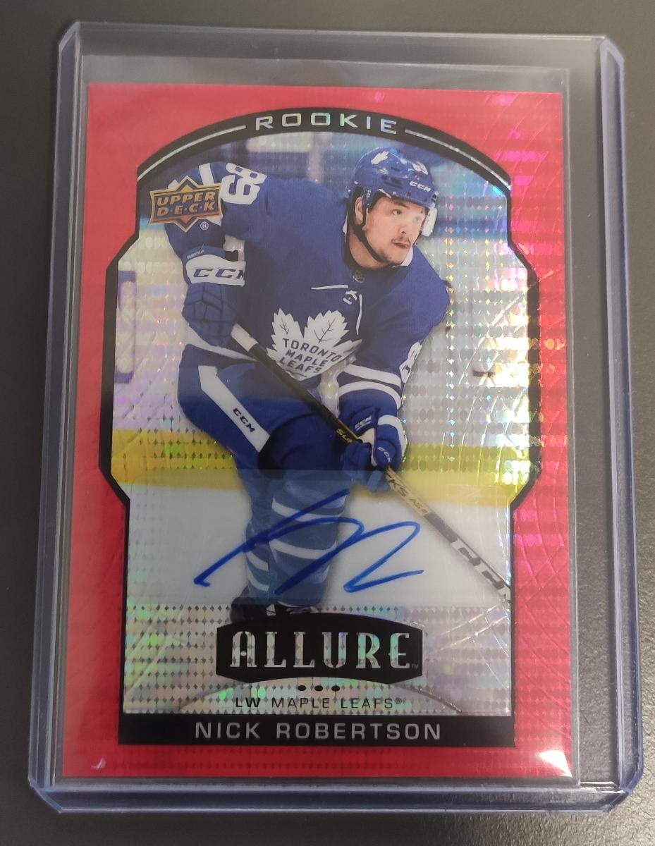 20/21 UD ALLURE NICK ROBERTSON RED RAINBOW RC ROOKIE TIER 2 AUTO /199  - Hokejové karty