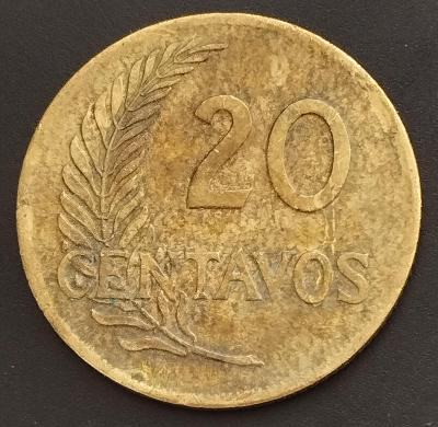 Peru 20 centavos 1964 KM# 221b