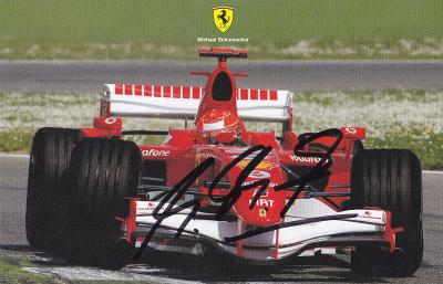 Michael Schumacher autogram original Ferrari karta