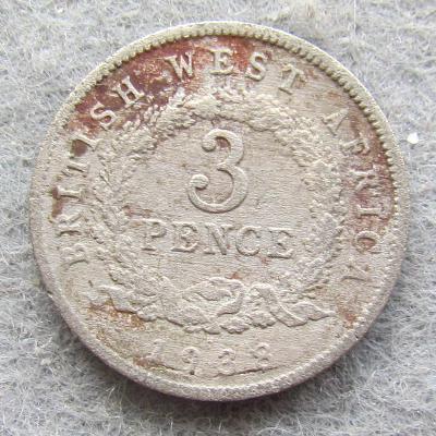 Britská západní Afrika 3 pence 1938