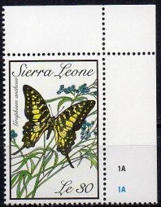 Sierra Leone-Motýli 1989**  Mi.1282 / 3,60 €