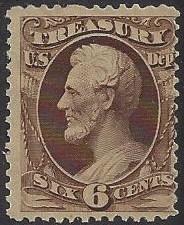 Velmi stará neražená USA 1873 Treasury Dept. Sc O75