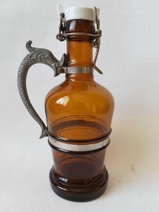 Starožitný džbán džbánek na pivo sklárna Nové Sedlo RU okolo r. 1900