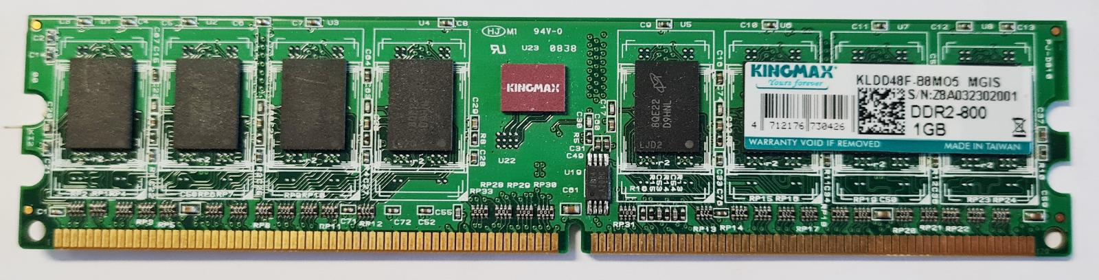 Pamäť RAM do PC Kingmax KLDD48F-B8MO5 1GB 800MHz DDR2 - Počítače a hry