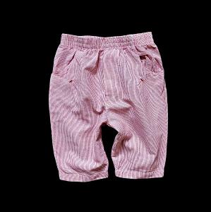Lehounké plátěné kalhoty s jemnými proužky 100% bavlna 0-3m