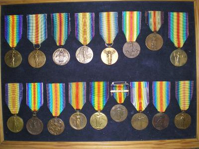 Sbírka medailí Victory udělované po první světové válce
