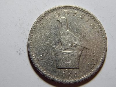 Rhodesia 20 Cents 1964 VF č12173