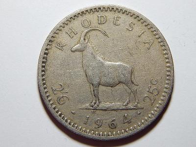 Rhodézia 25 Cents 1964 XF č12156