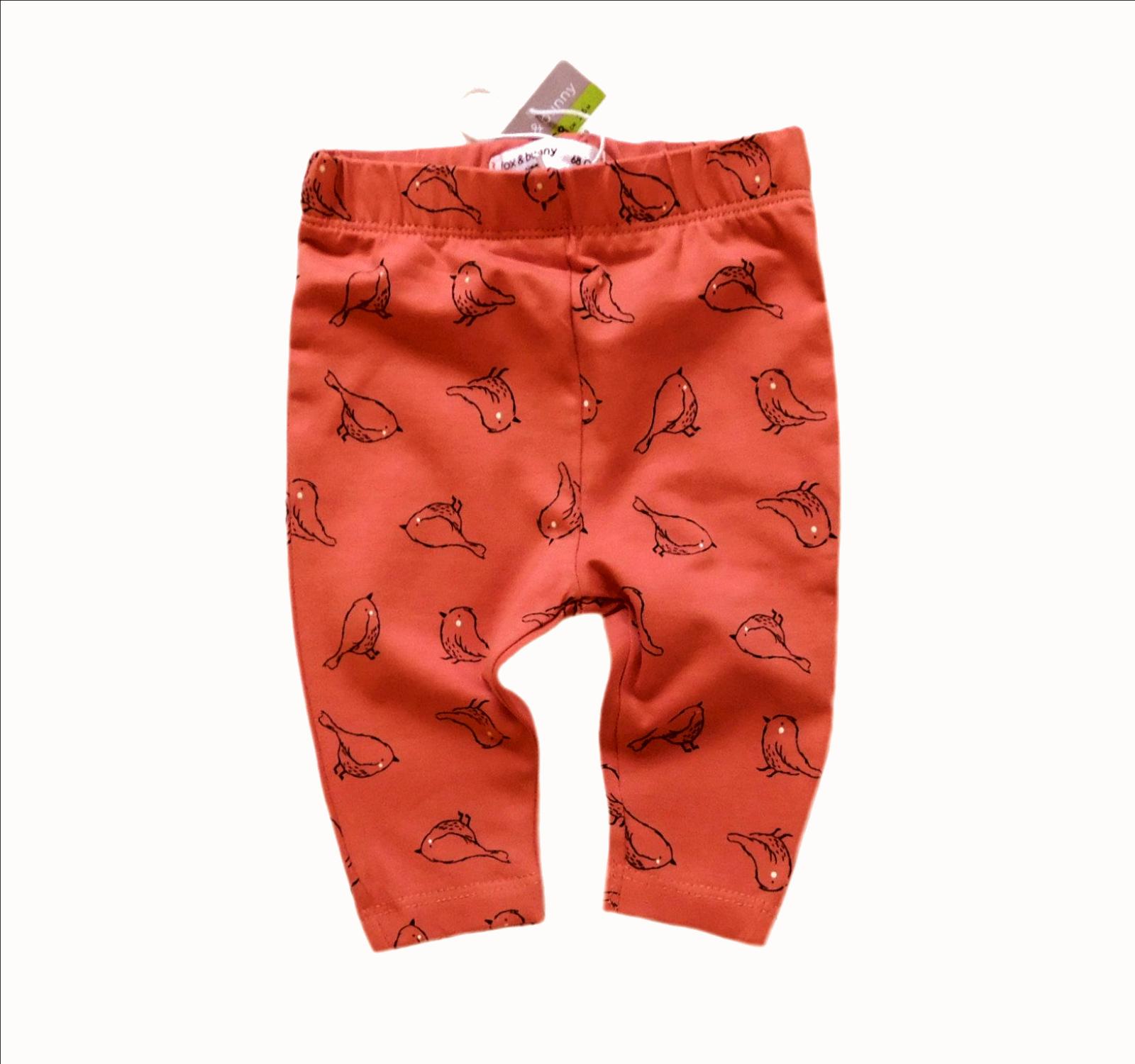 Bavlnené legínky s vrabčiakmi Fox&bunny 3-6m NOVÉ - Oblečenie pre deti