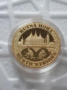 Pamětmí mince Kutná Hora - Měď zušlechtěná zlatem -PROOF! R