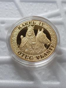 Pamětní mince Karel IV. - Měď zušlechtěná zlatem - PROOF! R