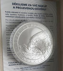 stříbrná mince 10 oz Slovenský orel 2022 BU