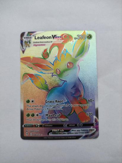 Pokémon Karta Rainbow Leafeon Vmax Evs 204 Evolving Skies Aukro 