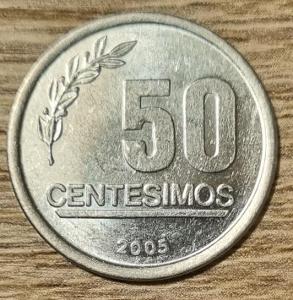 URUGUAY 50 CENTESIMOS 2005 XF #397