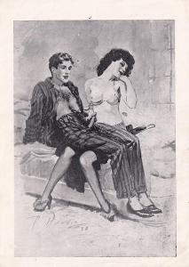 Erotický obrázek Paul Dandin, akt 1938