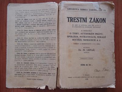 Trestní zákon - 1930  +  II. Dodatek - 1933
