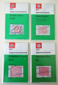 Mapy OEAV - Alpenverein - č. 45/1, 34/1, 34/2, 30/1 - 2014