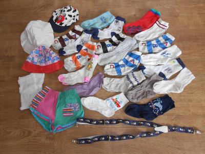Ponožky,čepice,šortky vel.92-116