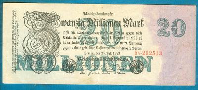 Německo 20 000 000 marek 25.7.1923 soukromá tiskárna V série 5