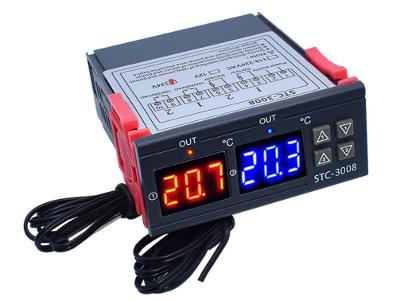 Digitální termostat duální - KETOTEC-3008 rozsah -55°C~120°C, 230V AC
