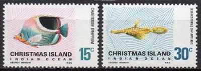 Vánoční ostrov-Korálové ryby 1970** Mi.35-36 / 24 €