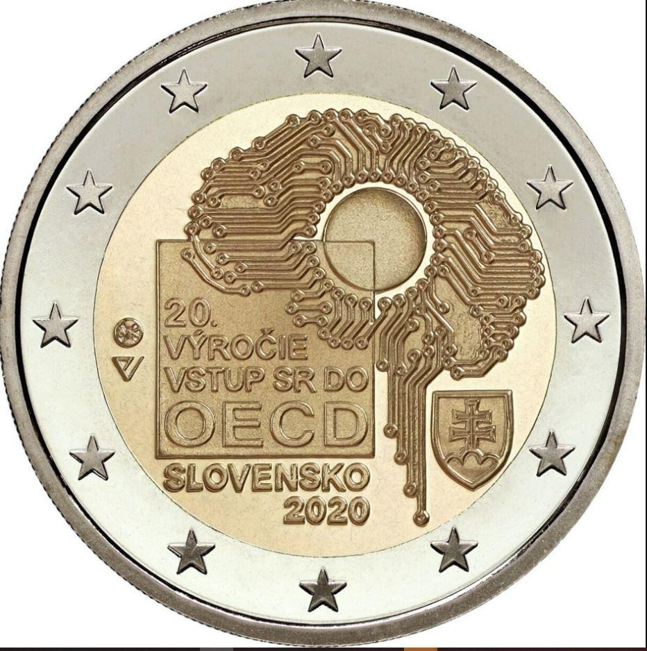 Pamätné 2 EUR Slovensko 2020 OECD v UNC kvalite - Zberateľstvo
