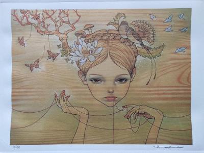 Audrey KAWASAKI - Ptáčci - unikátní litografie