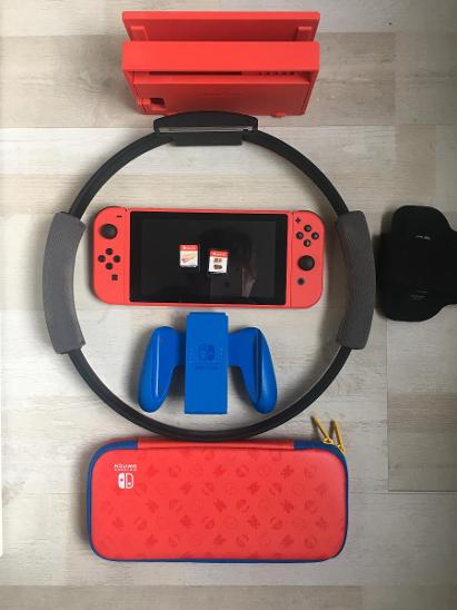 Nintendo switch Mario Red & Blue Edition + Ring Fit Adventure - Počítače a hry