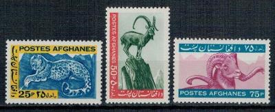 Afghánistán 1964 Známky Mi 915-917 **/* Zvířata koza panter