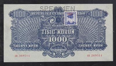 1000 KORUN 1944 PERFOROVANÁ - SVK KOLEK STAV aUNC!