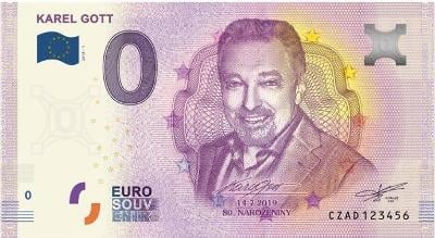 0 euro bankovka CZAD 2019-1 KAREL GOTT