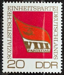 DDR: MiNr.1679 Congress Emblem 20pf, 8th Congress of SED ** 1971