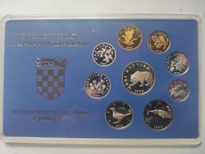 Chorvatsko sada mincí 1999 v brilantním necirkulovaném stavu
