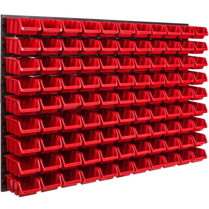 Nástěnný panel na nářadí 115,2 x 78 cm 99 ks. Krabice závěsný Červene - Nářadí