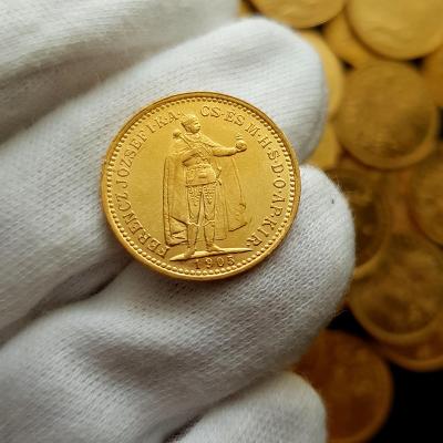 Krásná uherská 10 Koruna 1905 KB, František Josef I., zlatá mince  