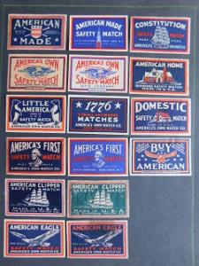 Sbírka : Zápalkové Nálepky U.S.A. - Collection : Match Stickers U.S.A.