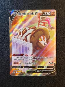 Pokémon karta edice Fusion Strike vzácná ALTERNATIV ART Sandaconda V!