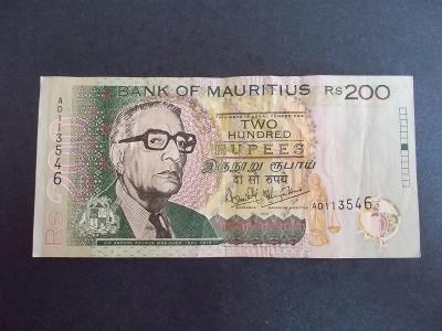 Mauritius Mauricius ostrov 200 Rupií Rupie Afrika bankovka numismatika