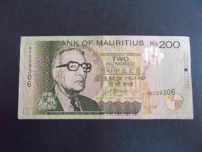 Mauritius Mauricius ostrov 200 Rupií Rupie Afrika bankovka numismatika