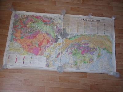 Geologická mapa ČSSR....95 x 174 cm ....dvě části ....1967