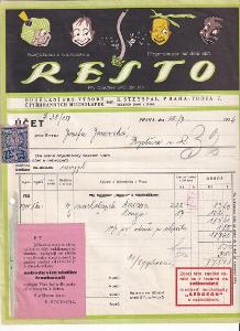 Sada účtů, Resto, Praha Troja, 1934, 3ks