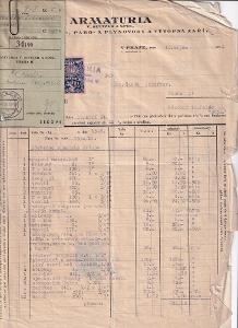 Účet, Potřeby pro vodo-paro-plynovody, Praha, 1934