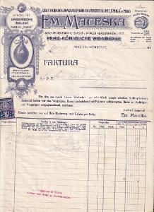 Účet, Továrna na uzeniny, Praha, 1933