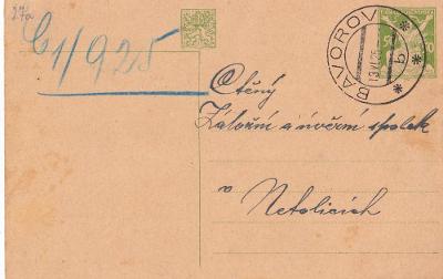 Dopisnice, Bavory, Netolice, 1925