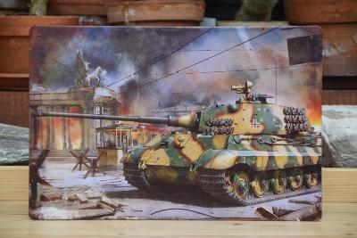 plechová cedule - Panzer VI Tiger II (bitva o Berlín 1945)