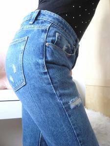 SINSAY módní džíny trhané vel. 38
