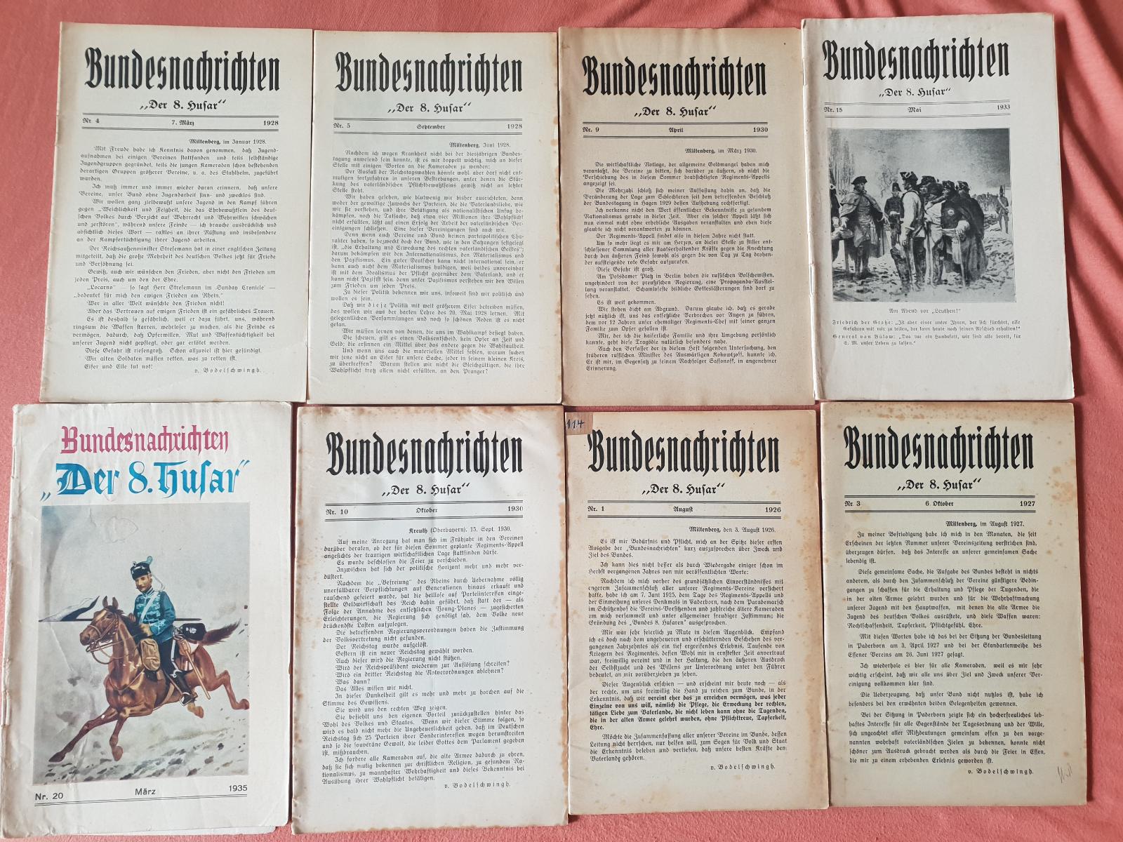 Bundesnachrichten - Der 8. Husar, 1927-1935, Federálne správy - Zberateľstvo
