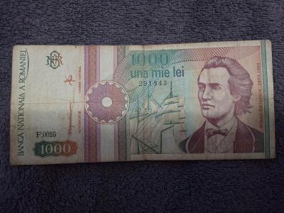 1000 lei Rumunsko 1991.