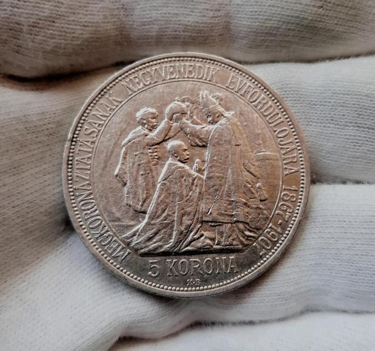 5 korona 1907 KB výroční, mincovna Kremnice, FJI., TOP STAV! - Numismatika